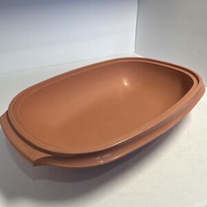 VTG Tupperware Microwave‎ Food Steamer 6 Cup Dusty Rose Pink Base Bottom 1273